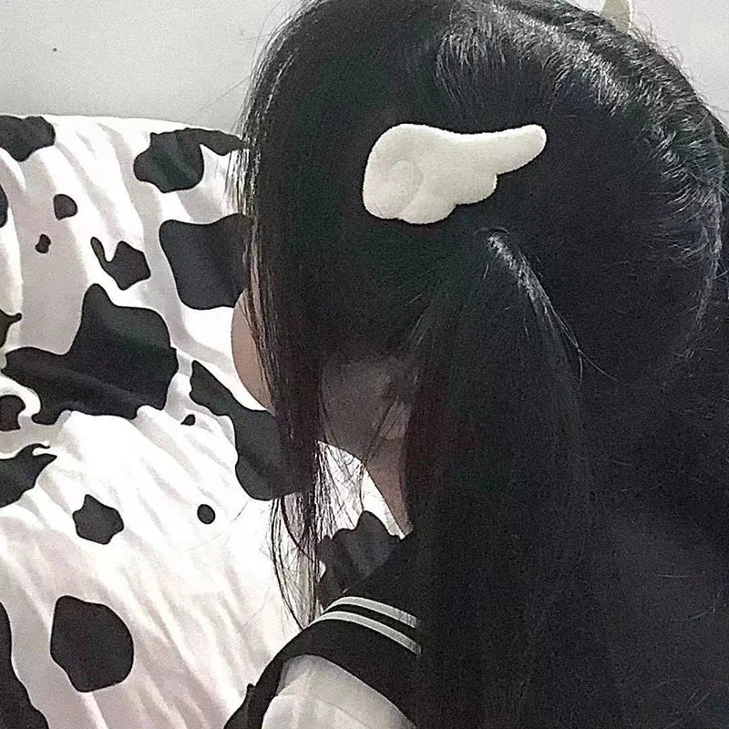 Plush Angel Wing Hairpin for Girls - Cute Soft Hair Clip Barrettes Headwear