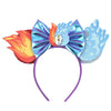Sequin Snowflake Mouse Ear Headband with 5\" (12.7 cm) Bow – Kids & Adults Festival Party Cosplay Hairband