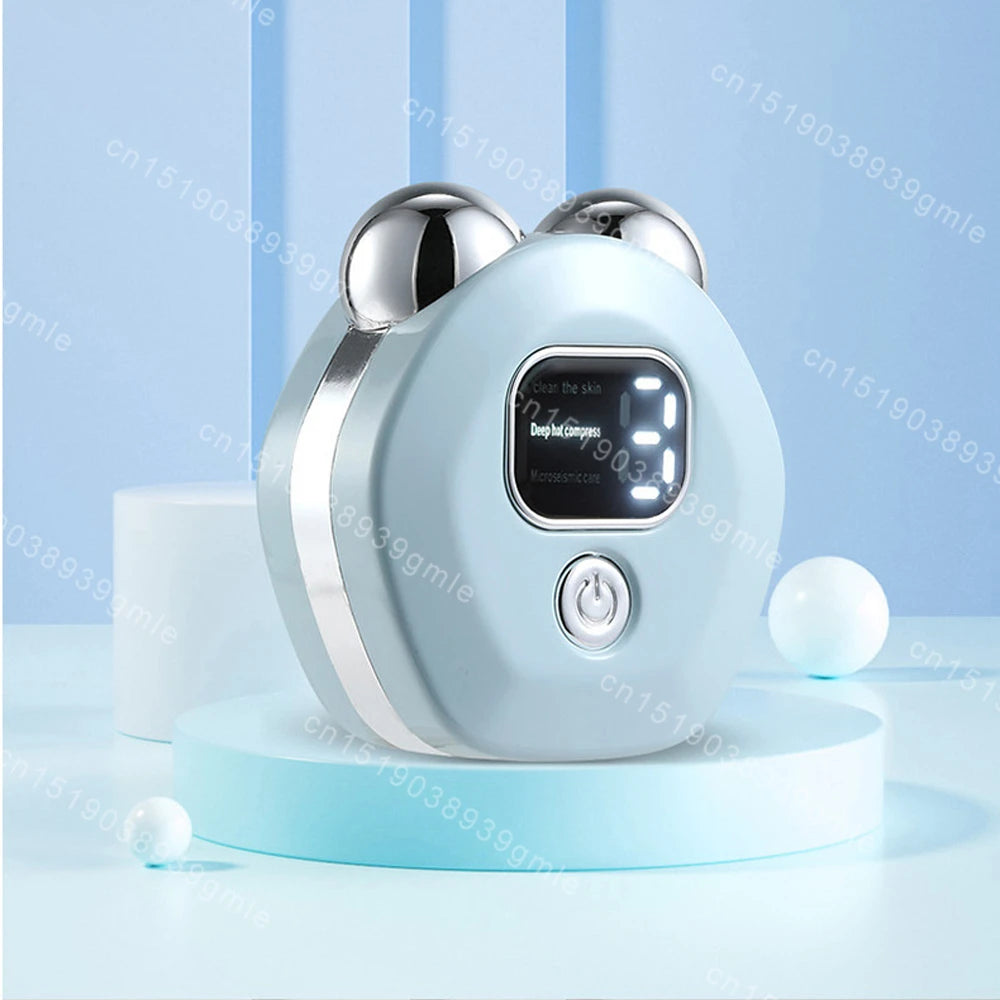 Microcurrent Facial Massager Roller — Vibration EMS Face & Neck Lifting Skin Tightening Anti-Wrinkle Device