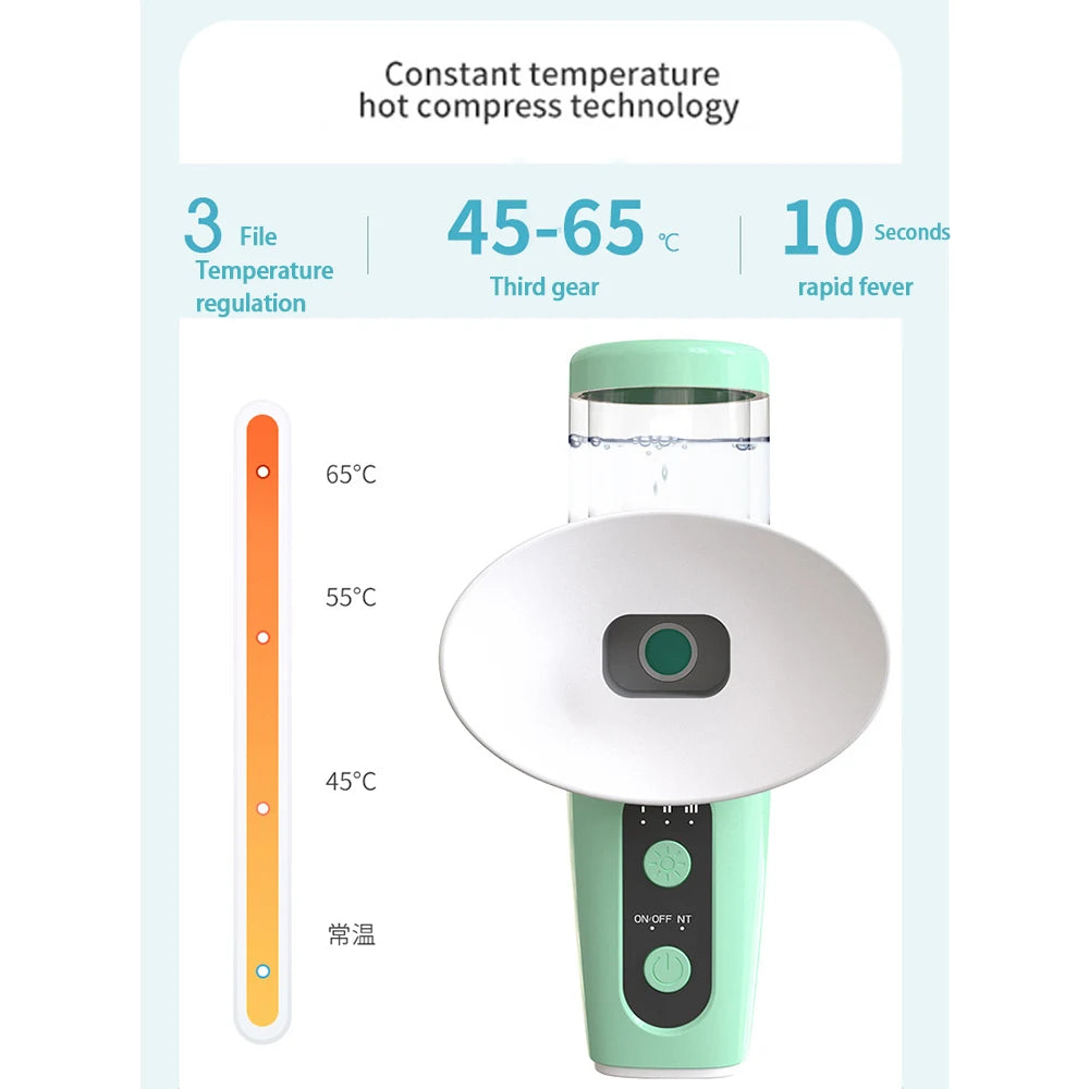 Portable Heated Nano Eye Steam Sprayer - Rechargeable Dry Eye Relief & Moisturizing Steam Therapy