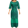 Women's Summer Puffed Sleeve Ankle-Length Printed Loose Casual Party Dress