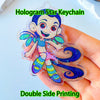 Personalized Acrylic Pet Photo Keychain - Custom Cat & Dog ID Charm, Holographic Name Tag