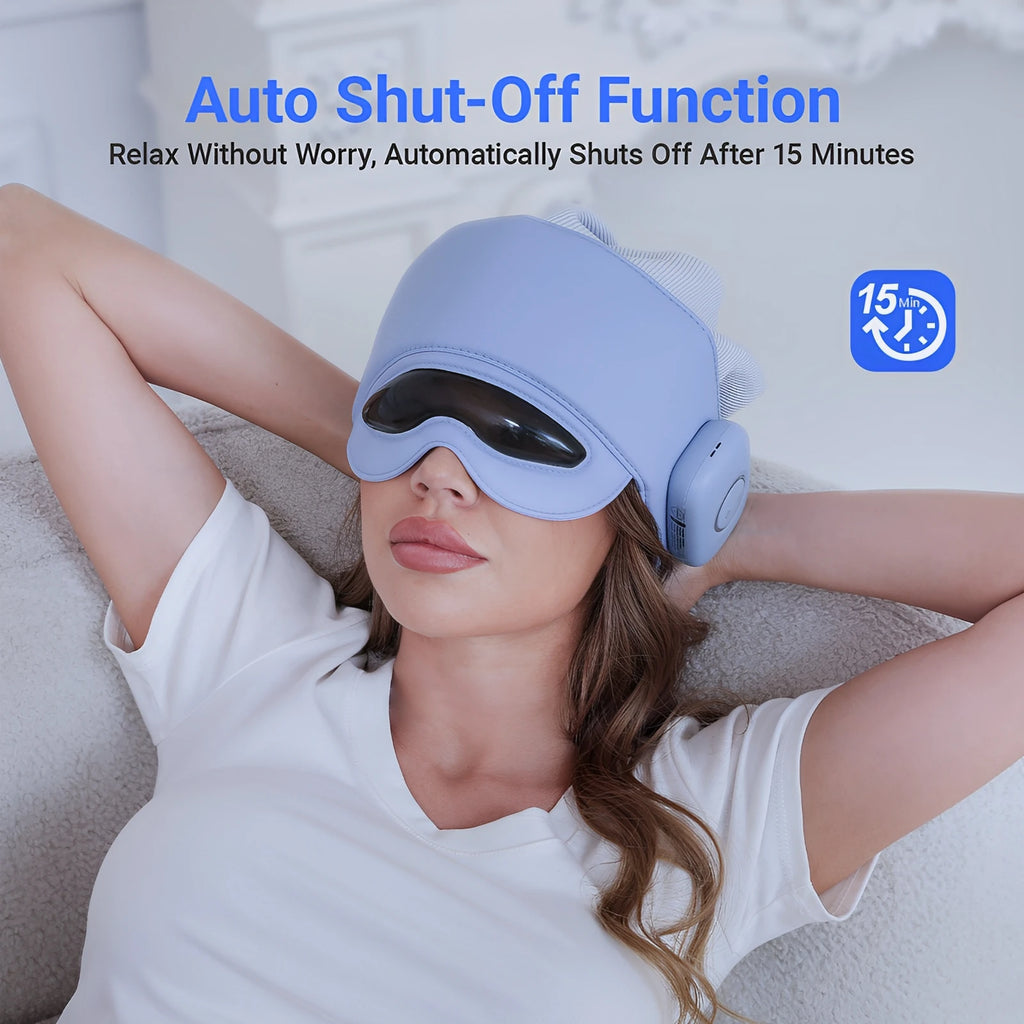 HIMOUTA Wireless Head & Eye Massager with Heat and Bluetooth for Stress and Fatigue Relief