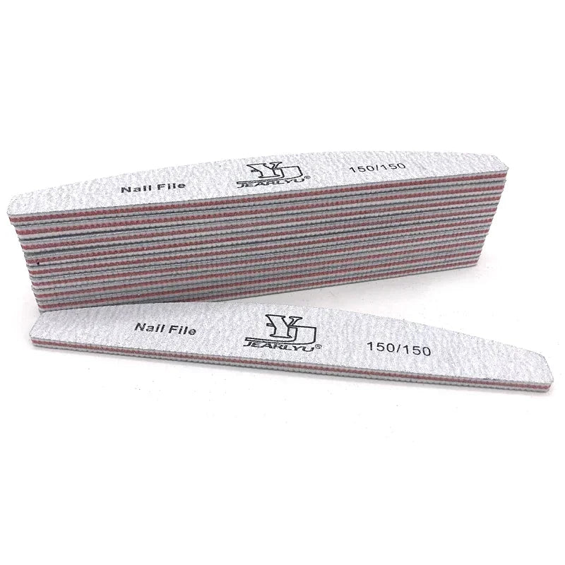 5-Pack Multi-Grit Nail Files 80/100/150/180/240 Grit Acrylic Manicure Buffers with Cuticle Remover, Mixed Colors - 7.0 in (17.8 cm)