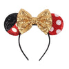 Sequin Snowflake Mouse Ear Headband with 5\" (12.7 cm) Bow – Kids & Adults Festival Party Cosplay Hairband