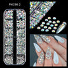 Mini Caviar Beads Nail Art 12-Grid Gold and Silver Micro Ball Charms 0.5–3mm (0.02–0.12in) with Magnetic Picker Pen
