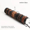 20-Pack Unisex Leather, Rope & Webbing Bracelets – Mixed Vintage Braided Gift Set