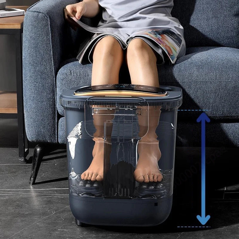 220V Electric Foot Spa Massager – Heating, Vibration & Bubble Pedicure Bath for Relaxation and Pain Relief