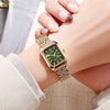 zkceenier Women's Square Stainless Steel Quartz Watch - 32mm Rectangle Case, Folding Clasp, Fashion Gift