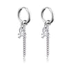 Unisex Gothic Cross Stainless Steel Drop Stud Earrings - Punk Rock Hip Hop Street Jewelry, 1 Pair