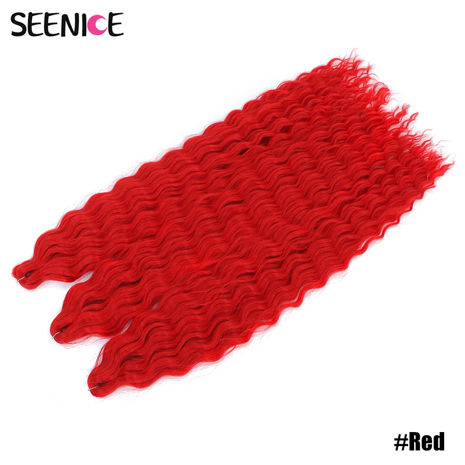 Ariel Water Wave Twist Crochet Braids – Ombre Synthetic Deep Wave Hair Extensions, 22 Inch (55 cm)