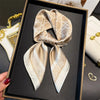 Luxury Square Silk-Feel Scarf 70 x 70 cm (27.6 x 27.6 in) Korean Fashion Floral Bandana Kerchief Wrap