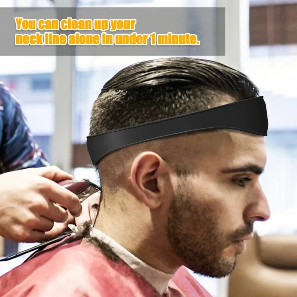 Silicone Neckline Haircut Guide Headband – Curved Barber Template for DIY Fades, Hands-Free Trimming (Fits Most 21.5 in / 54.6 cm)