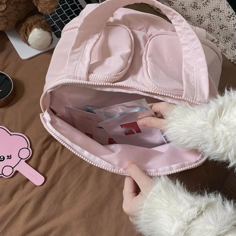 Large Capacity Women's Makeup Bag – Portable Travel Cosmetic Organizer & Toiletry Pouch