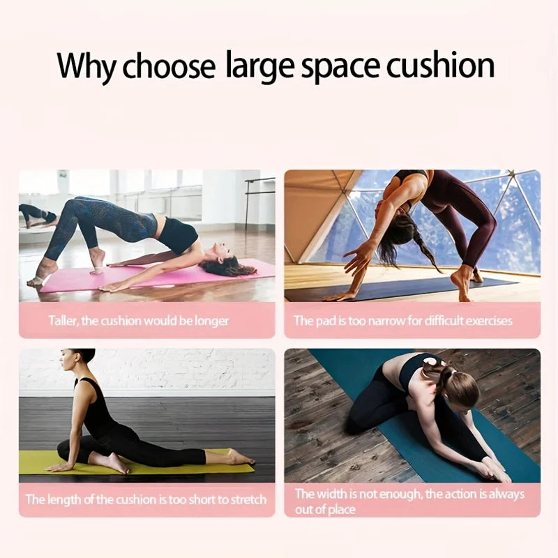 NBR Yoga Mat 10/15mm Thick Anti-Slip Fitness Mat – 185×80cm (72.8×31.5in) & 185×60cm (72.8×23.6in) for Yoga Pilates Gymnastics