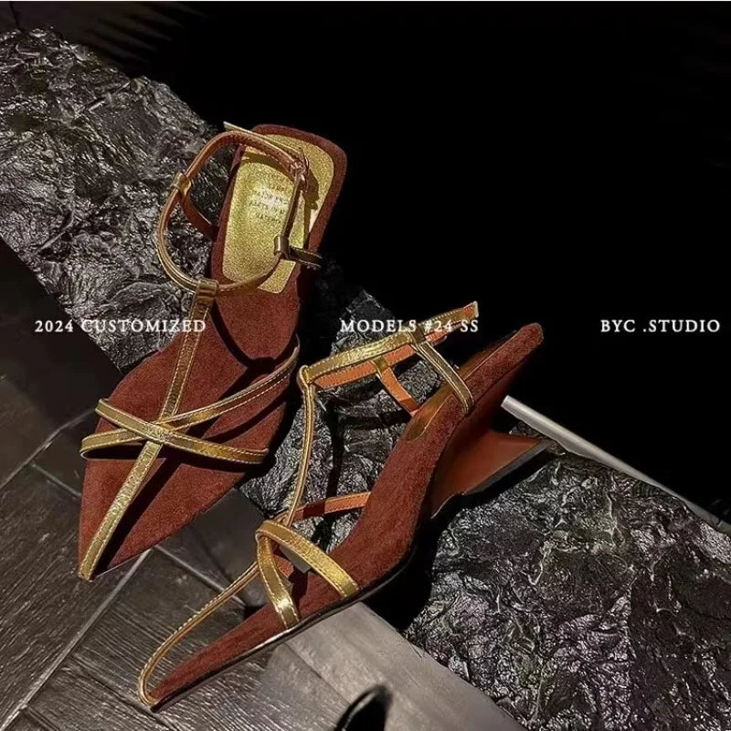 Women's Patent Leather Slingback Sandals - Mid Heel 3–5 cm (1.2–2.0 in) Buckle Strap Wedding & Formal Heels