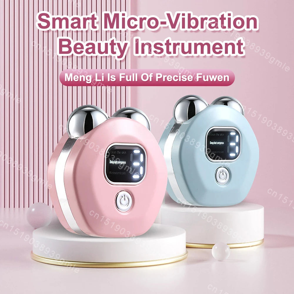 Microcurrent Facial Massager Roller — Vibration EMS Face & Neck Lifting Skin Tightening Anti-Wrinkle Device