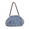 Faux Mink Fur Cloud Bag for Women - Plush Pleated Hobo Shoulder & Clutch with Chain, Winter Warm Underarm Purse