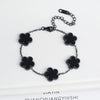 Adjustable Stainless Steel Five-Flower Clover Bracelet for Women Gold Rose Gold Silver