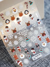 Pink Christmas Tree 5D Embossed Nail Art Stickers – Snowflake & Star Self-Adhesive Decals (4.06 x 3.15 in / 10.3 x 8 cm)