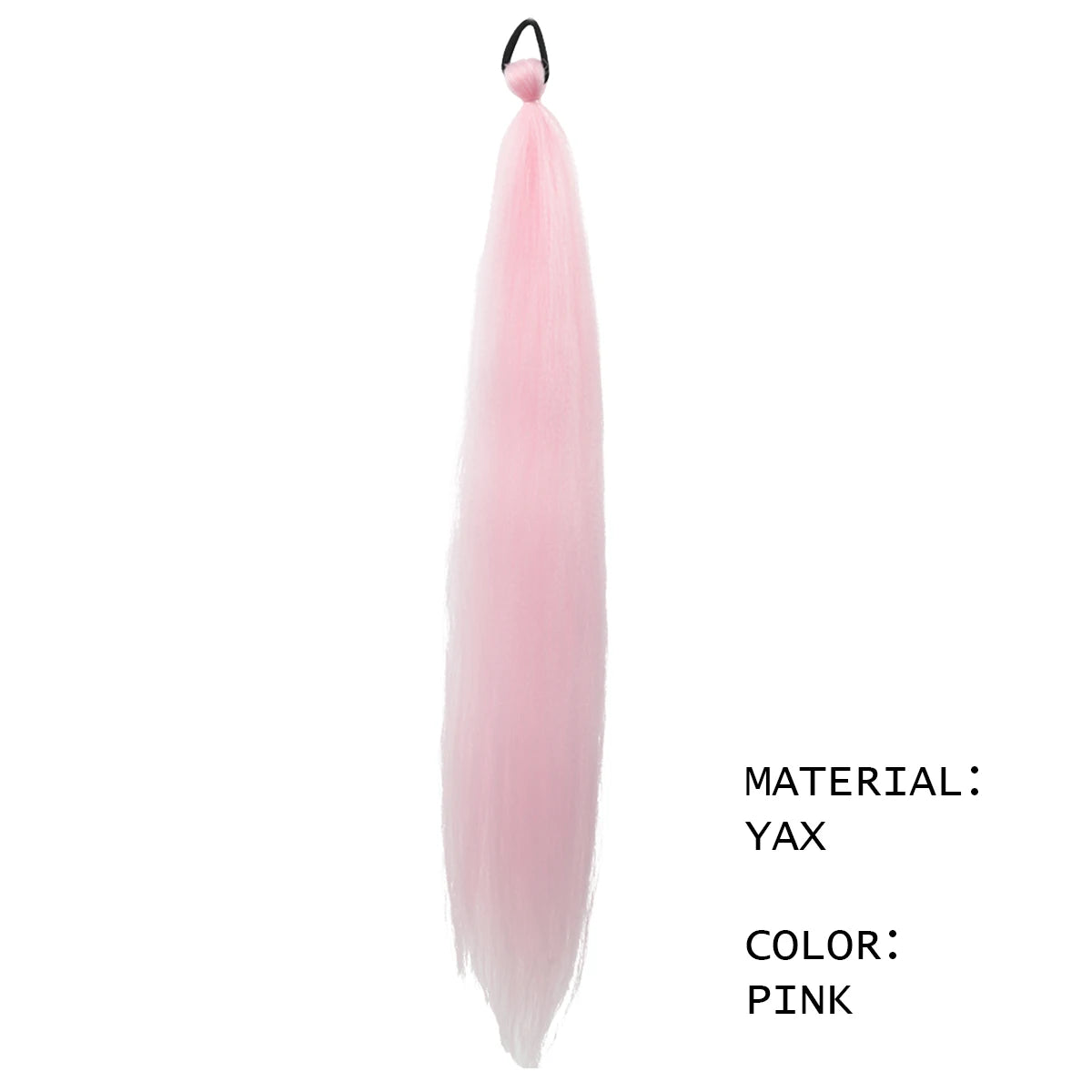 Christmas Color Braid Ponytail Extension with Elastic Tie - Straight Sleek Tube Wrap, Heat-Resistant Synthetic Hair