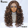 Curly Lace Front Synthetic Wig, 24 Inch (61 cm), 13×4.5×1 Lace, Black Brown Blonde Ginger Orange Burgundy