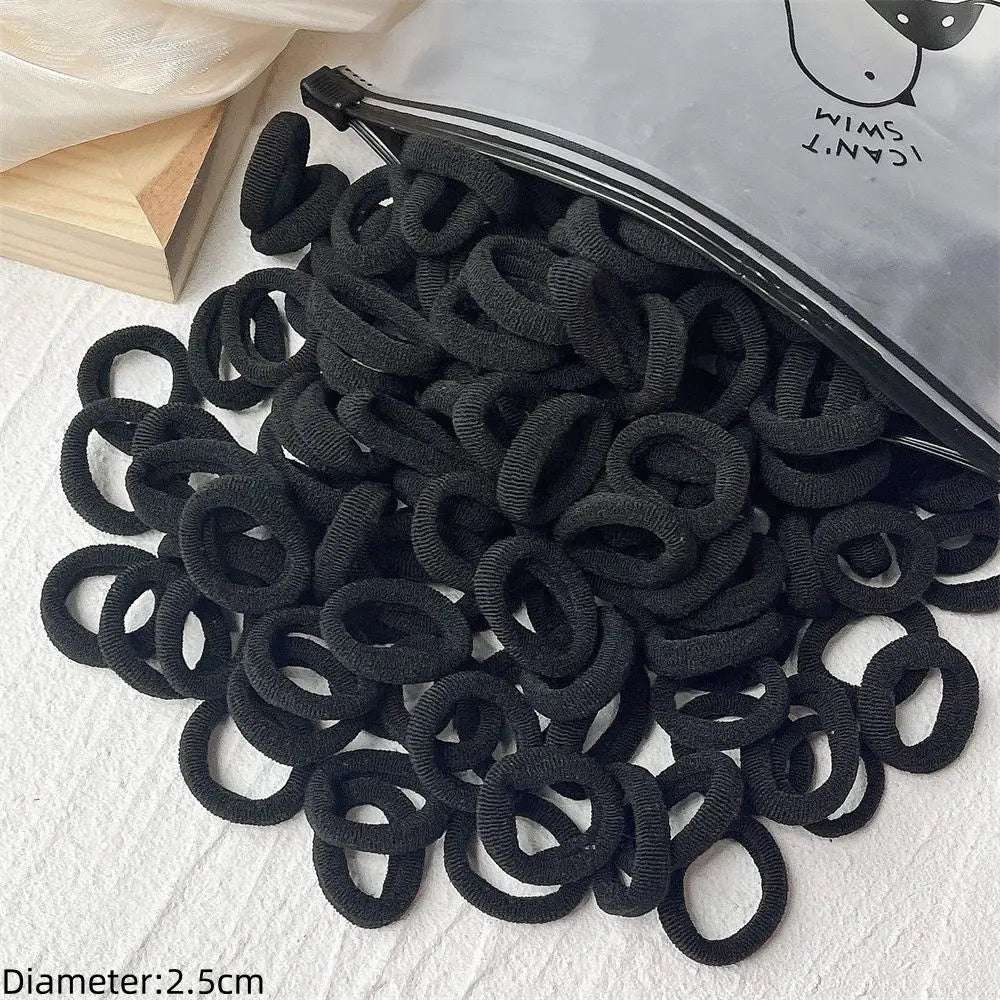50-Pack No-Damage Elastic Hair Ties for Women & Girls – Seamless Ponytail Holders (Assorted Colors, Includes Black)