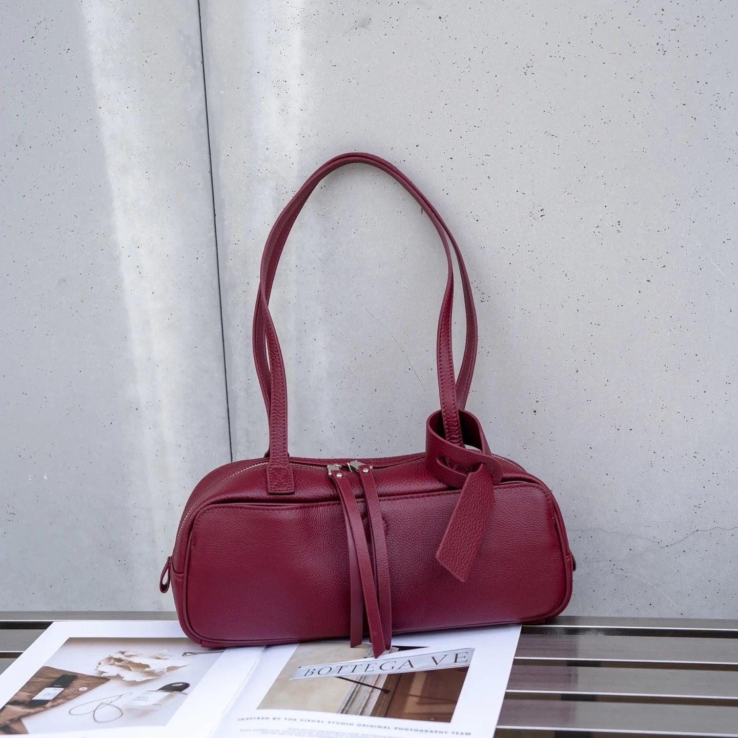 Women's Top-Grain Genuine Leather Hobo Shoulder Bag, Large Vintage Bowling Tote for Office and Everyday