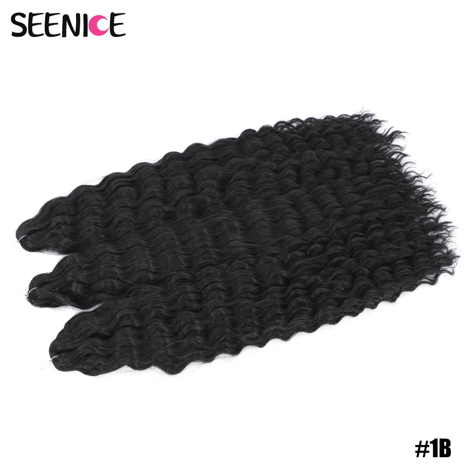 Ariel Water Wave Twist Crochet Braids – Ombre Synthetic Deep Wave Hair Extensions, 22 Inch (55 cm)