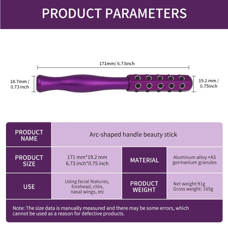 Large Facial Massage Stick Roller - Aluminum Alloy Face & Body Massager