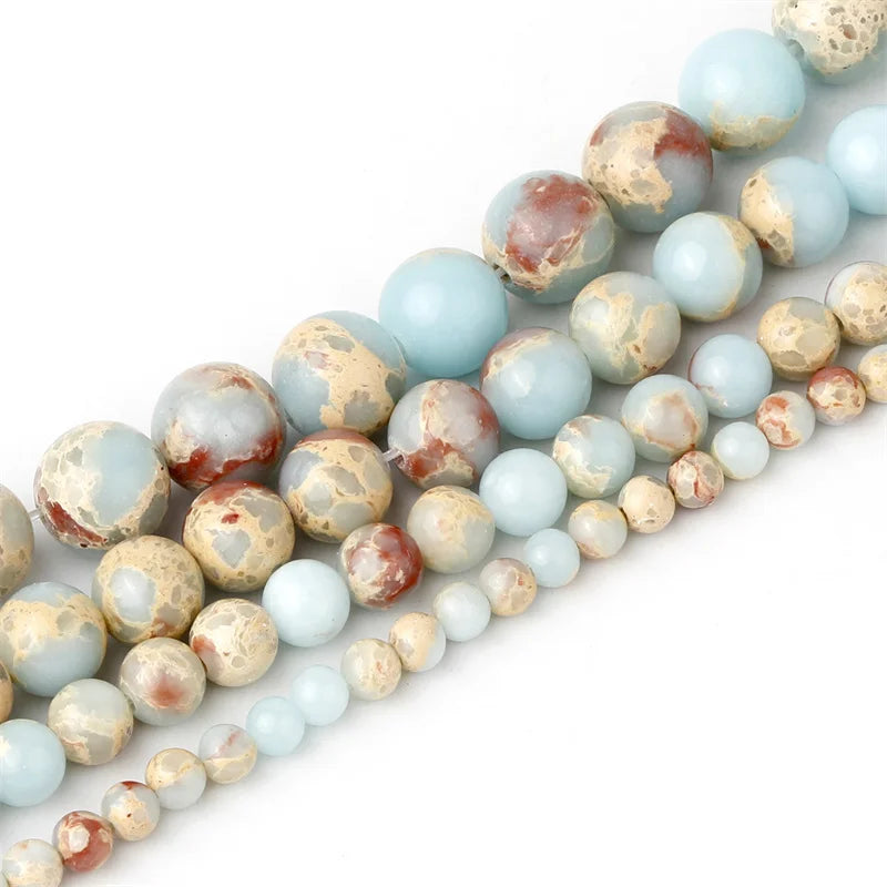 Natural Mixed Stone Beads 6–10mm (0.24–0.39in) Lava Jasper Tiger Eye Quartz Agate Round Loose Beads for DIY Jewelry