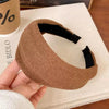 Women's Suede Wide Headband – Autumn Winter Pressed Hair Headband, Soft Wide Hairband in Black Brown Khaki Gray