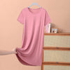Plus Size Short Sleeve Mid-Length Summer Sleepdress XL–8XL | Lightweight Solid Color Homewear Nightgown