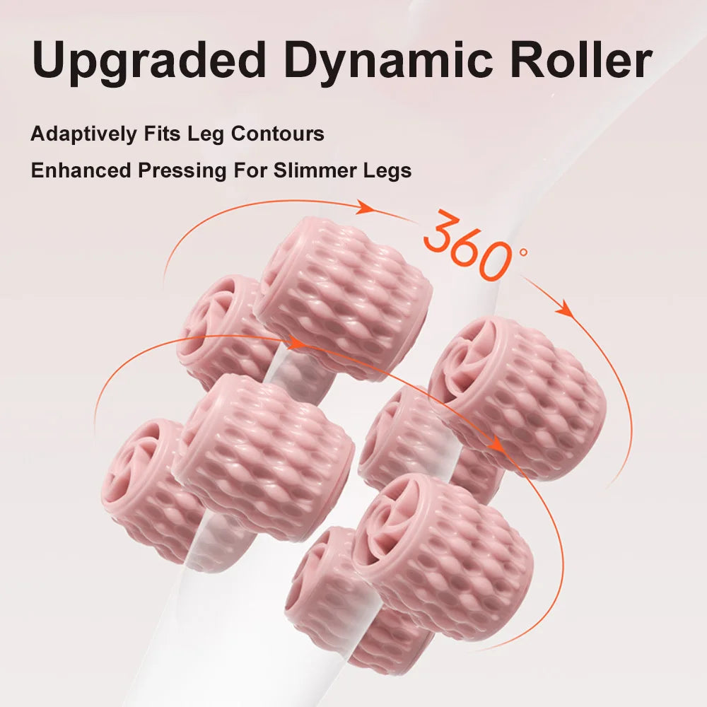 8-Wheel Full-Coverage Leg & Thigh Massage Roller — Anti-Cellulite Calf, Arm & Waist Muscle Massager