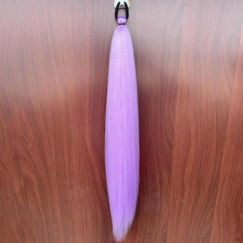 Purple Synthetic Ponytail Extension with Elastic Band – Long Straight Yaki Hairpiece for Braids & DIY Styles