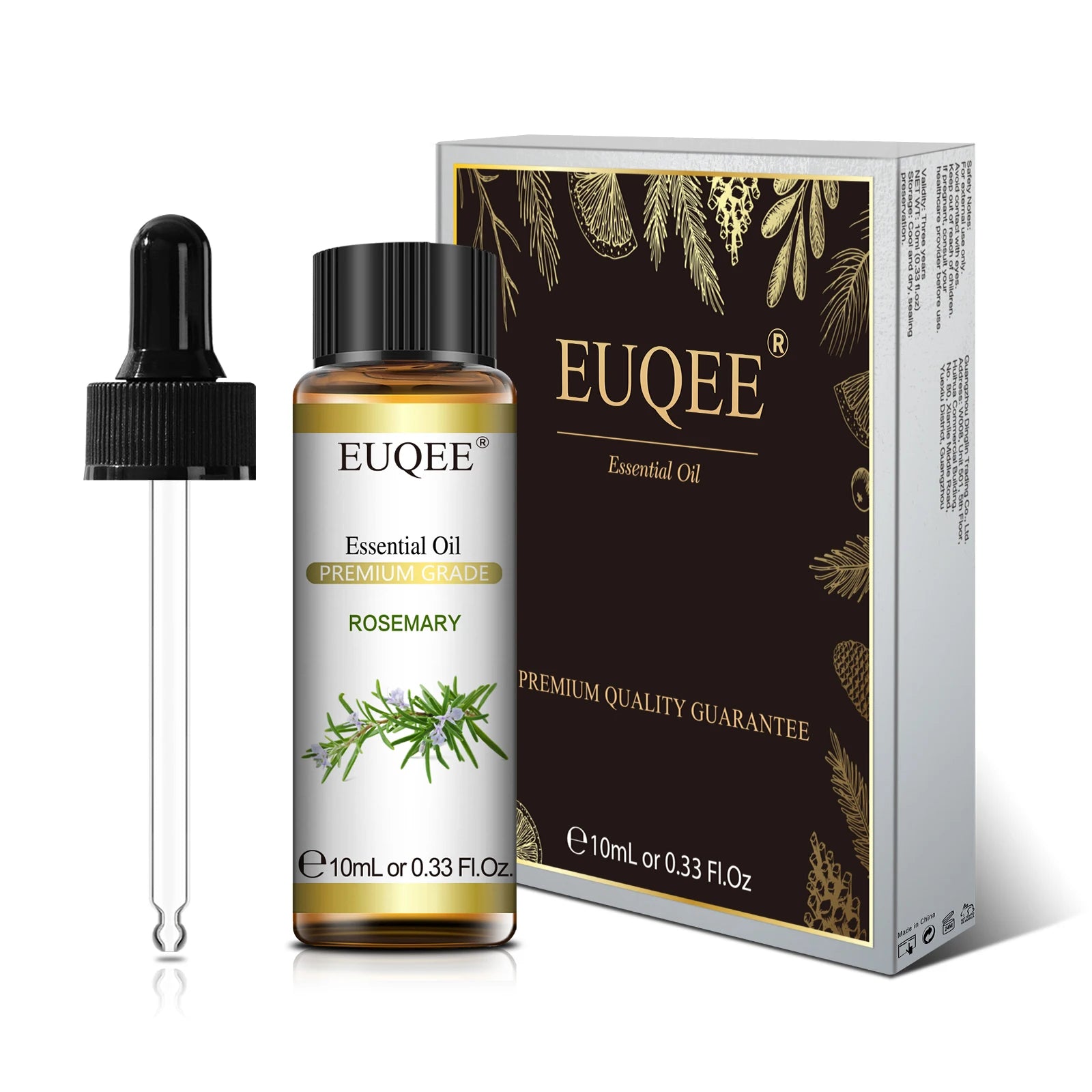 EUQEE 10ml Pure Essential Oil - Lavender, Jasmine, Eucalyptus, Vanilla, Sandalwood, Sweet Orange, Lemon, Oregano, Neroli