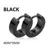 Punk Stainless Steel Stud Earrings Black – Unisex Vintage Hip Hop Ear Studs