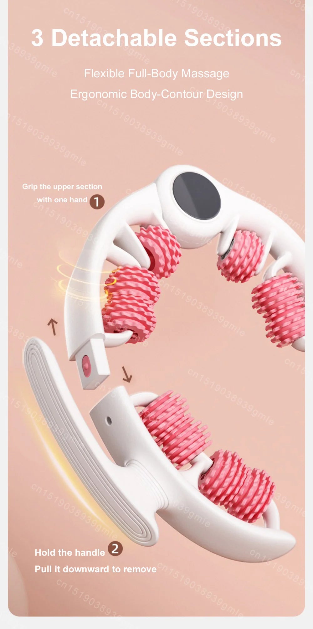 8-Wheel Full-Coverage Manual Massage Roller – Deep Tissue Leg, Arm & Waist Massager