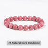 Natural Stone Beaded Bracelet 6/8/10mm — Obsidian Fluorite Quartz Jasper Stretch Yoga Bracelet for Women & Men