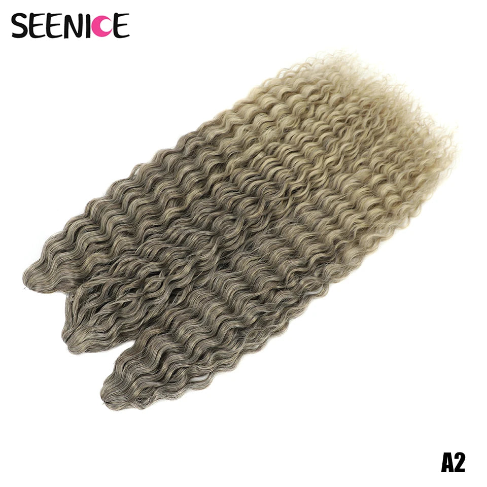 Ariel Water Wave Twist Crochet Braids – Ombre Synthetic Deep Wave Hair Extensions, 22 Inch (55 cm)