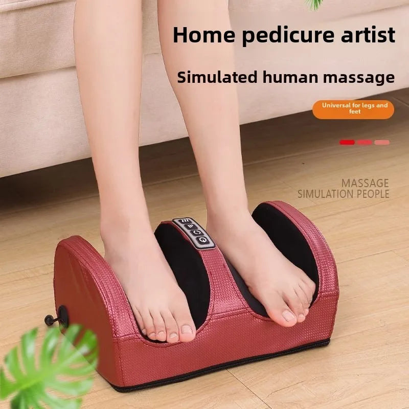 Hot Compress Foot & Calf Massager, Constant-Temperature Deep Kneading for Feet, Calves & Arms, Black/Red