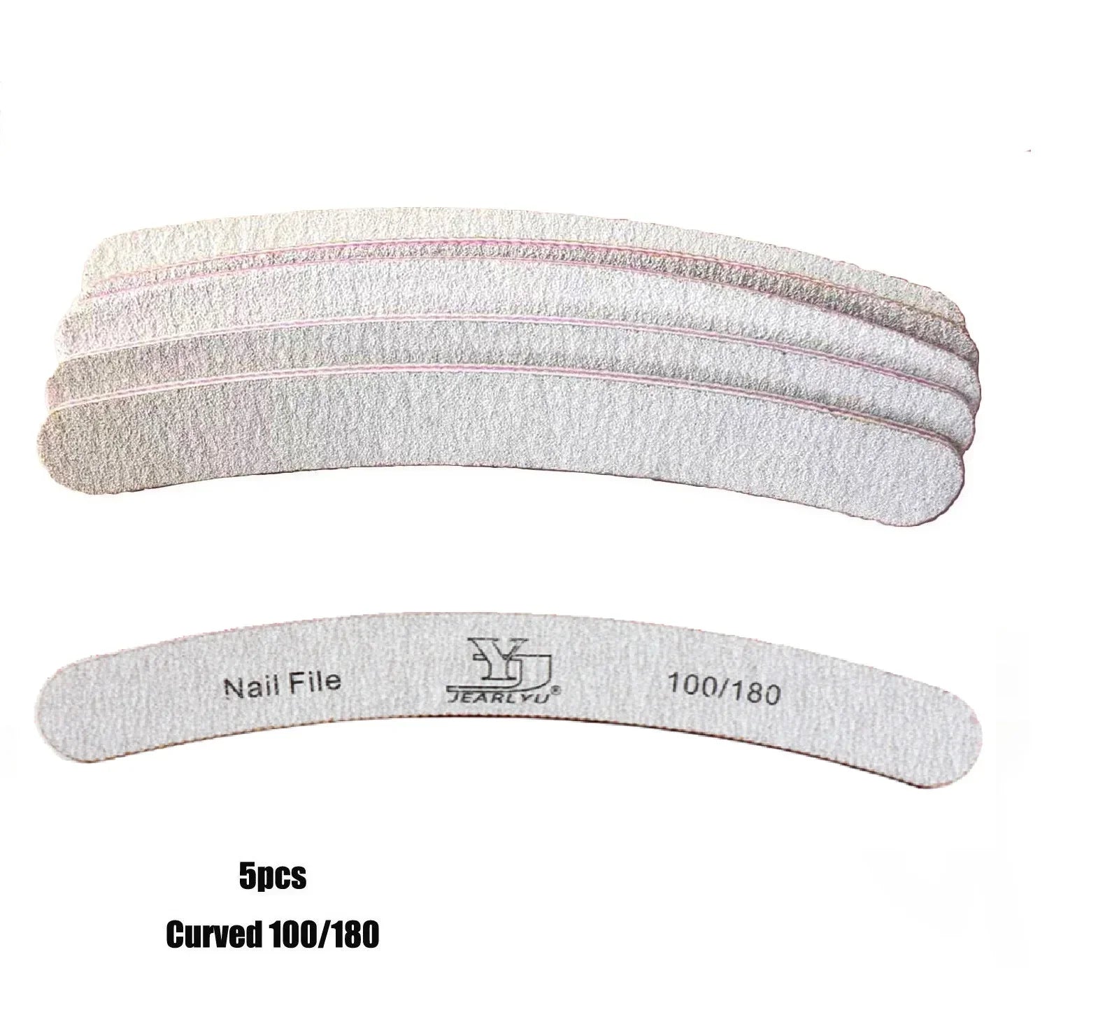 5-Pack Multi-Grit Nail Files 80/100/150/180/240 Grit Acrylic Manicure Buffers with Cuticle Remover, Mixed Colors - 7.0 in (17.8 cm)