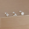 3-Pack 14K Gold-Plated Stainless Steel Crown Stud Earrings for Women with Crystal Zircon — Horse Eye Design