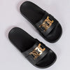 Women's Summer Golden Buckle Slip-On Slippers, Lightweight Breathable Anti-Slip Indoor and Outdoor Round Toe