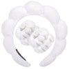 3-Pack Soft Sponge Face Headbands for Women – Makeup & Spa Hairbands with Wrist Strap, Bubble Texture Hair Accessories