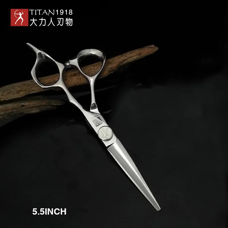 Titan 6-Inch (15.2 cm) Professional Barber Hair Cutting Scissors – Japan 440C Stainless Steel