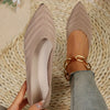 Pointed Toe Knitted Slip-On Flats for Women — Casual Office Ballet Loafers