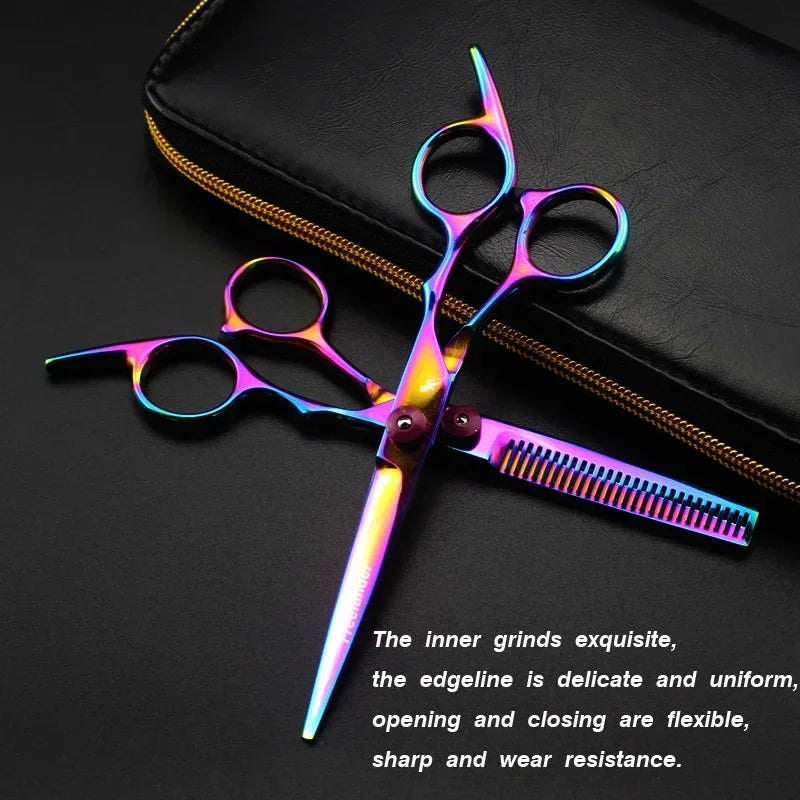 Professional 6-Inch (17.5 cm) Thinning Hair Scissors — 32-Tooth Barber Hairdressing Shears, 440C Stainless Steel