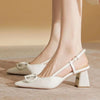 Women’s Pointed Toe Slingback Sandals – Square Mid Heel 5-8 cm (2.0-3.1 in), PU Platform Ankle Strap