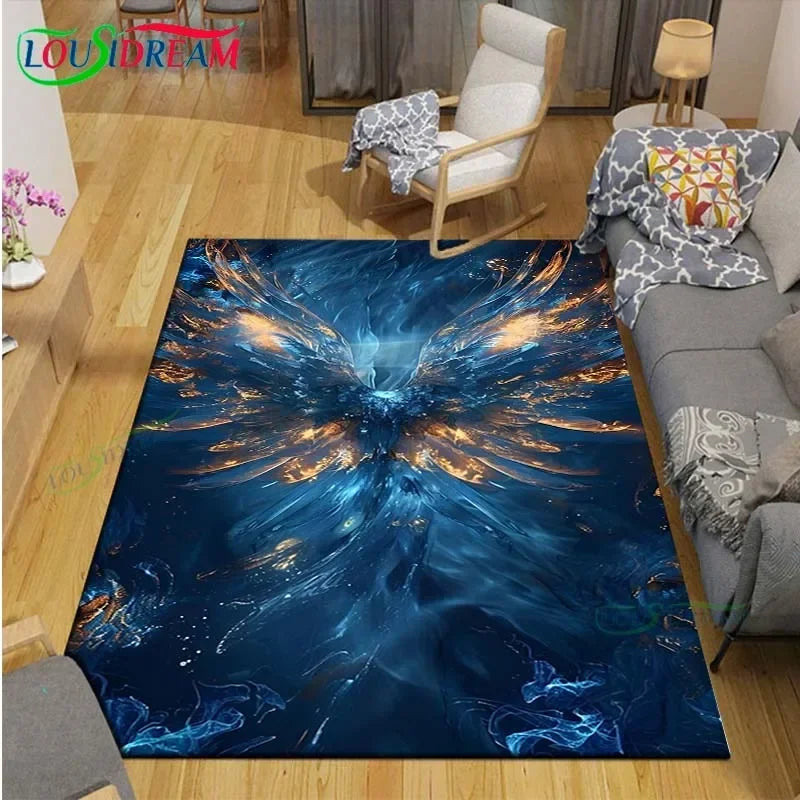 3D Mythical Beast Printed Area Rug Anti-Slip Polyester Carpet for Living Room, Kids Bedroom & Yoga Mat — Multiple Sizes (23.6×15.7–90.5×63 in / 60×40–230×160 cm)